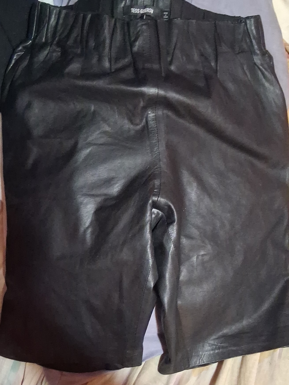 High-Waist Black Faux Leather Women’s Shorts